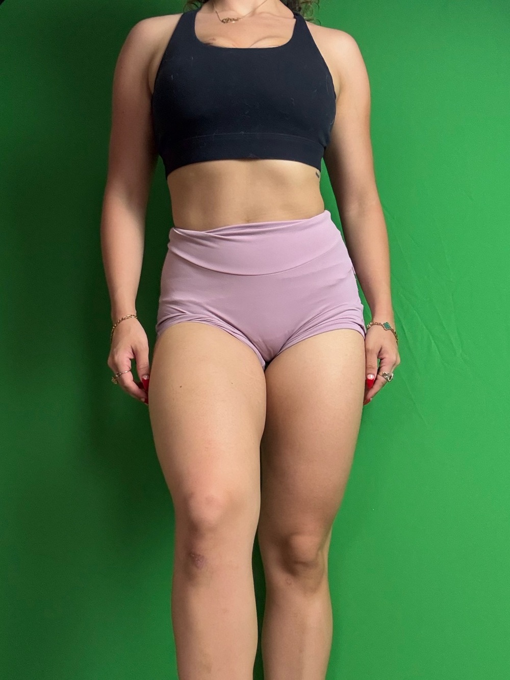 High-Waist Women's Shorts in Dusty Pink
